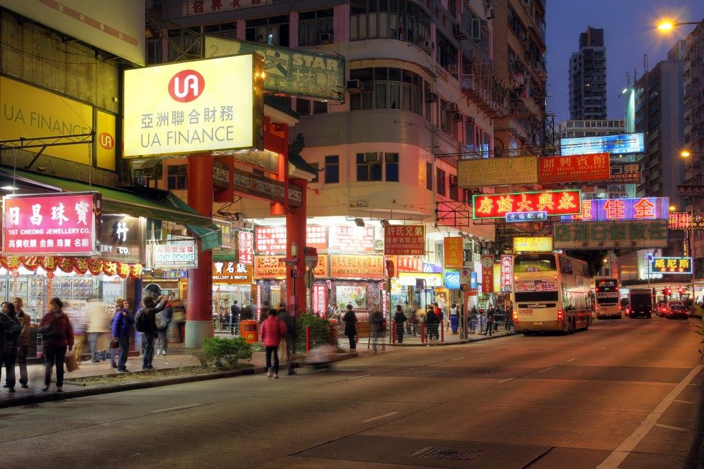 busy street in hong kong