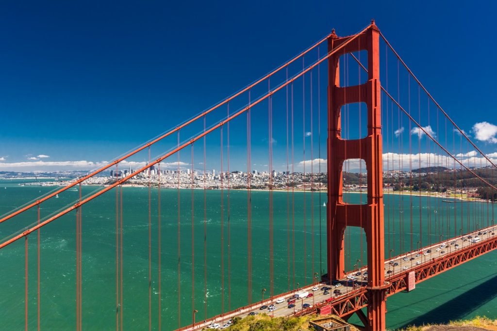 Day time shot of Golden Gate Bridge in San Francisco, California