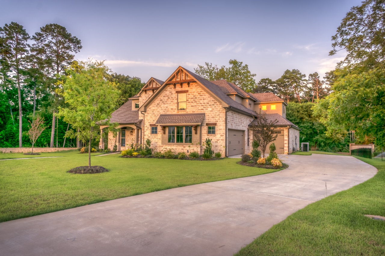 the front yard of a house