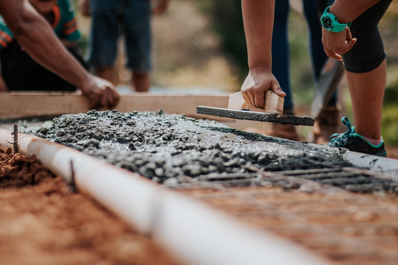 people at a construction site