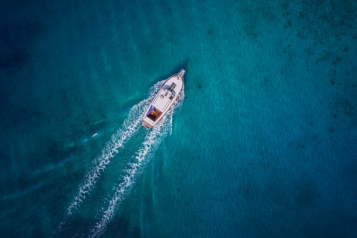 riding a boat