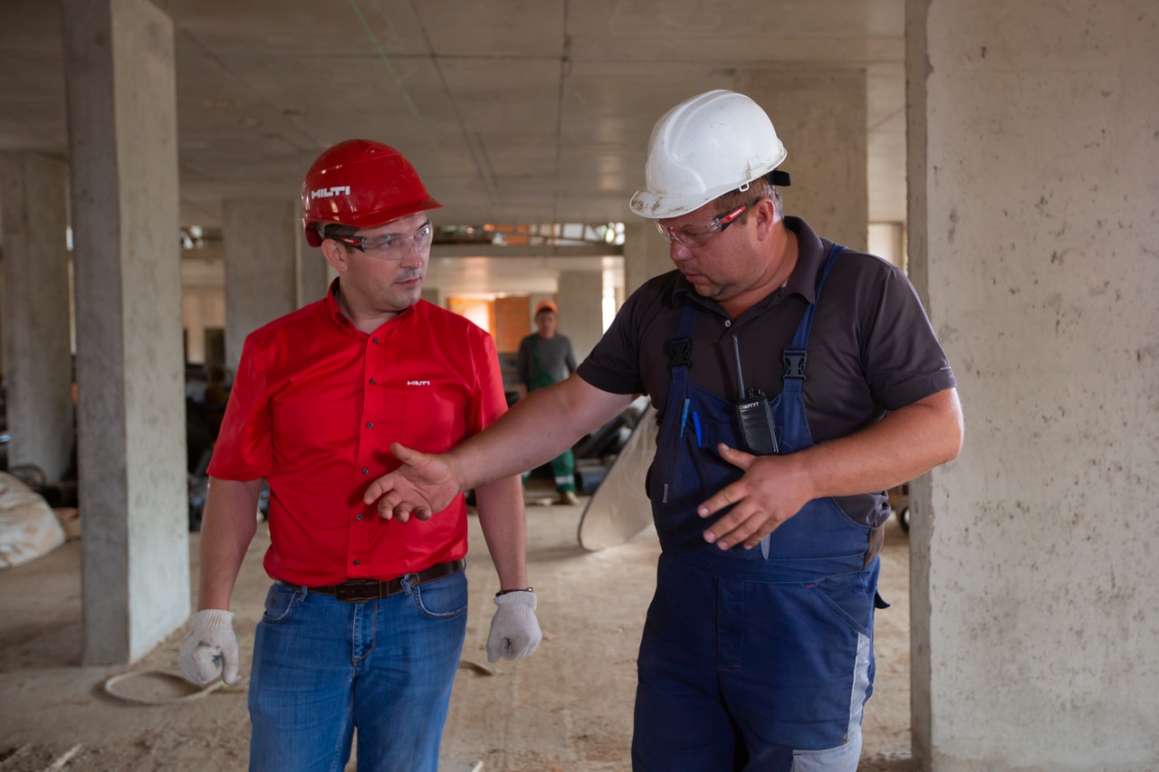 men at a construction site